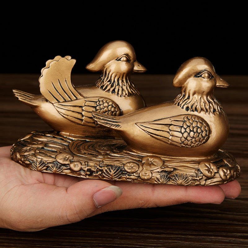 Kailash Way Resin Mandarin Duck Love Harmony Feng Shui Ornament