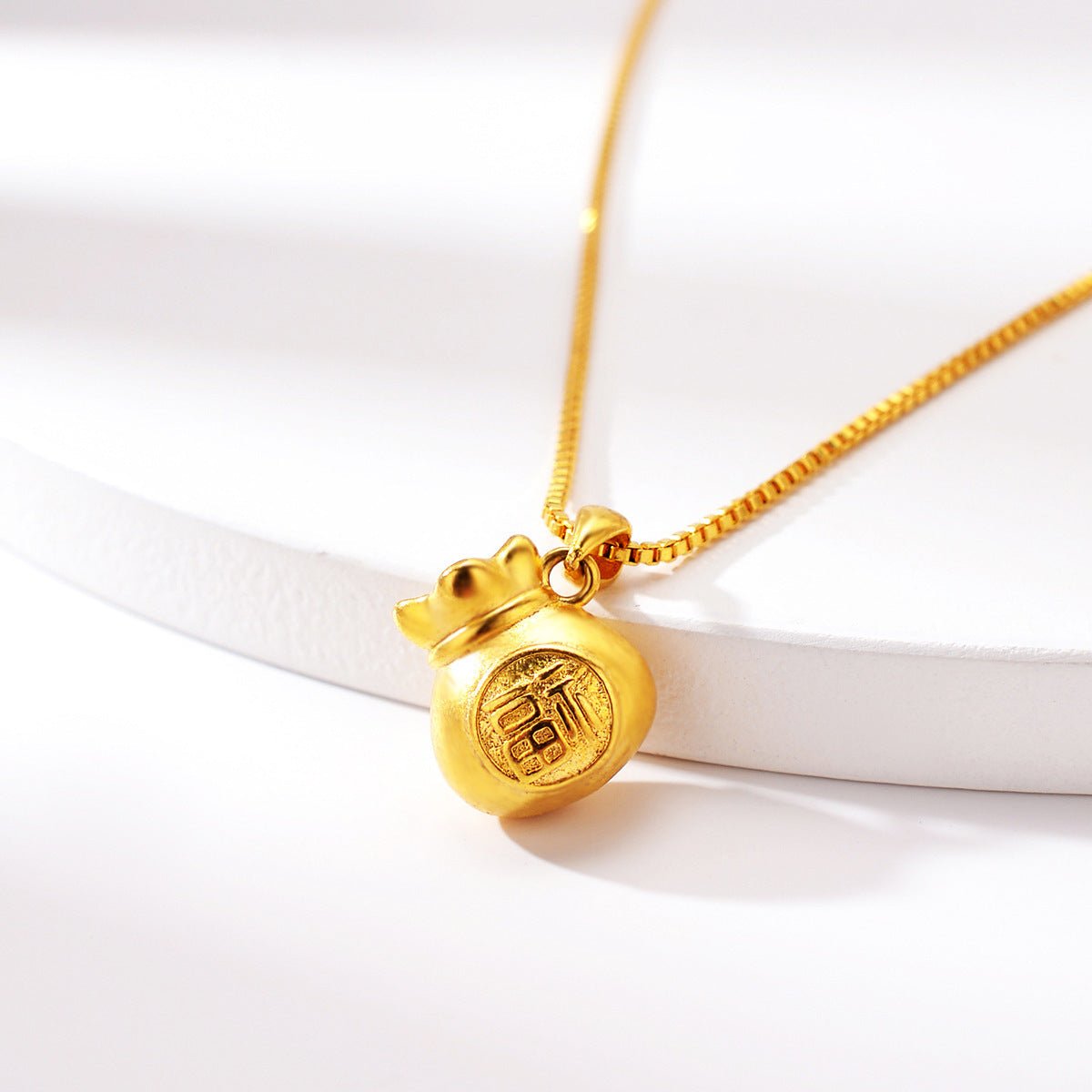 Kailash Way Gold Money Bag Prosperity Wealth Necklace