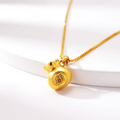 Kailash Way Gold Money Bag Prosperity Wealth Necklace