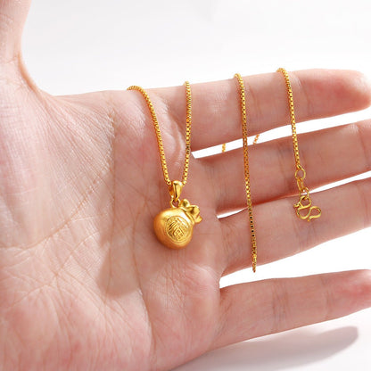 Kailash Way Gold Money Bag Prosperity Wealth Necklace