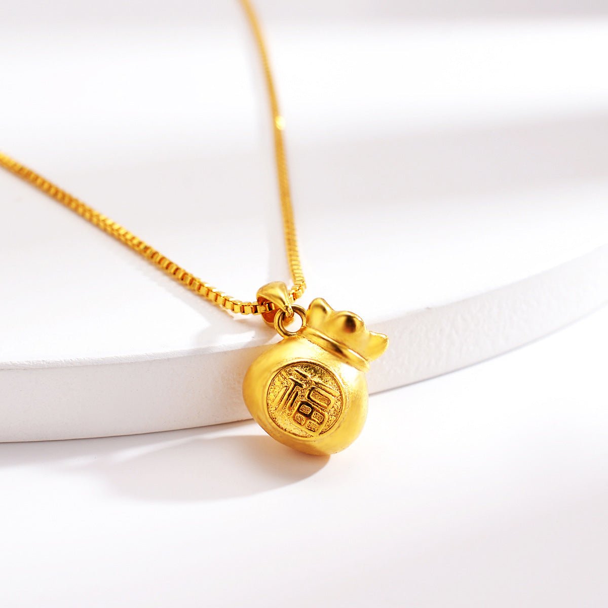 Kailash Way Gold Money Bag Prosperity Wealth Necklace