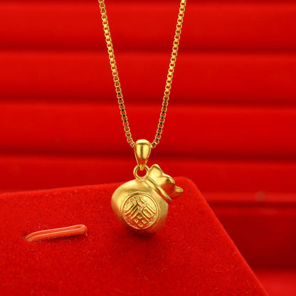 Kailash Way Gold Money Bag Prosperity Wealth Necklace