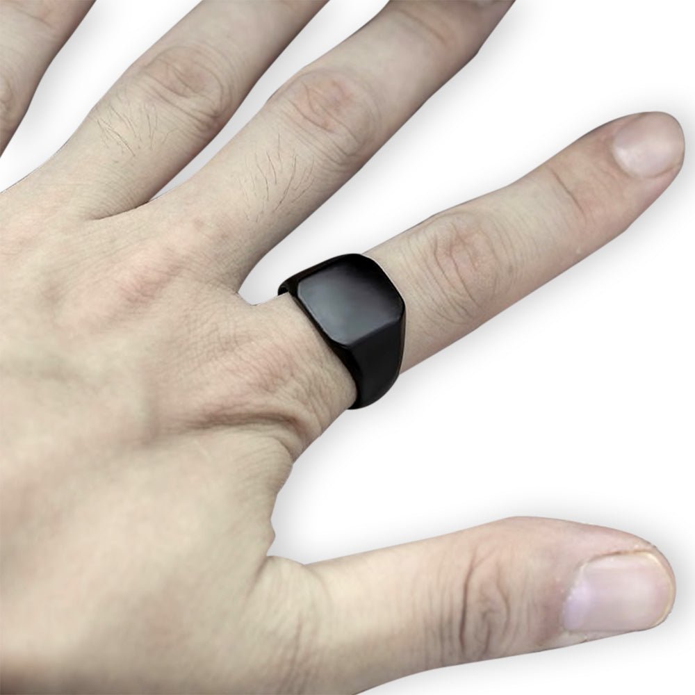 Kailash Way Black Onyx Shielding Energy Protection Ring