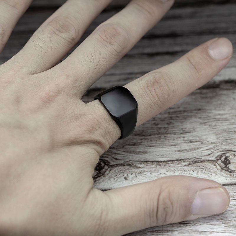 Kailash Way Black Onyx Shielding Energy Protection Ring