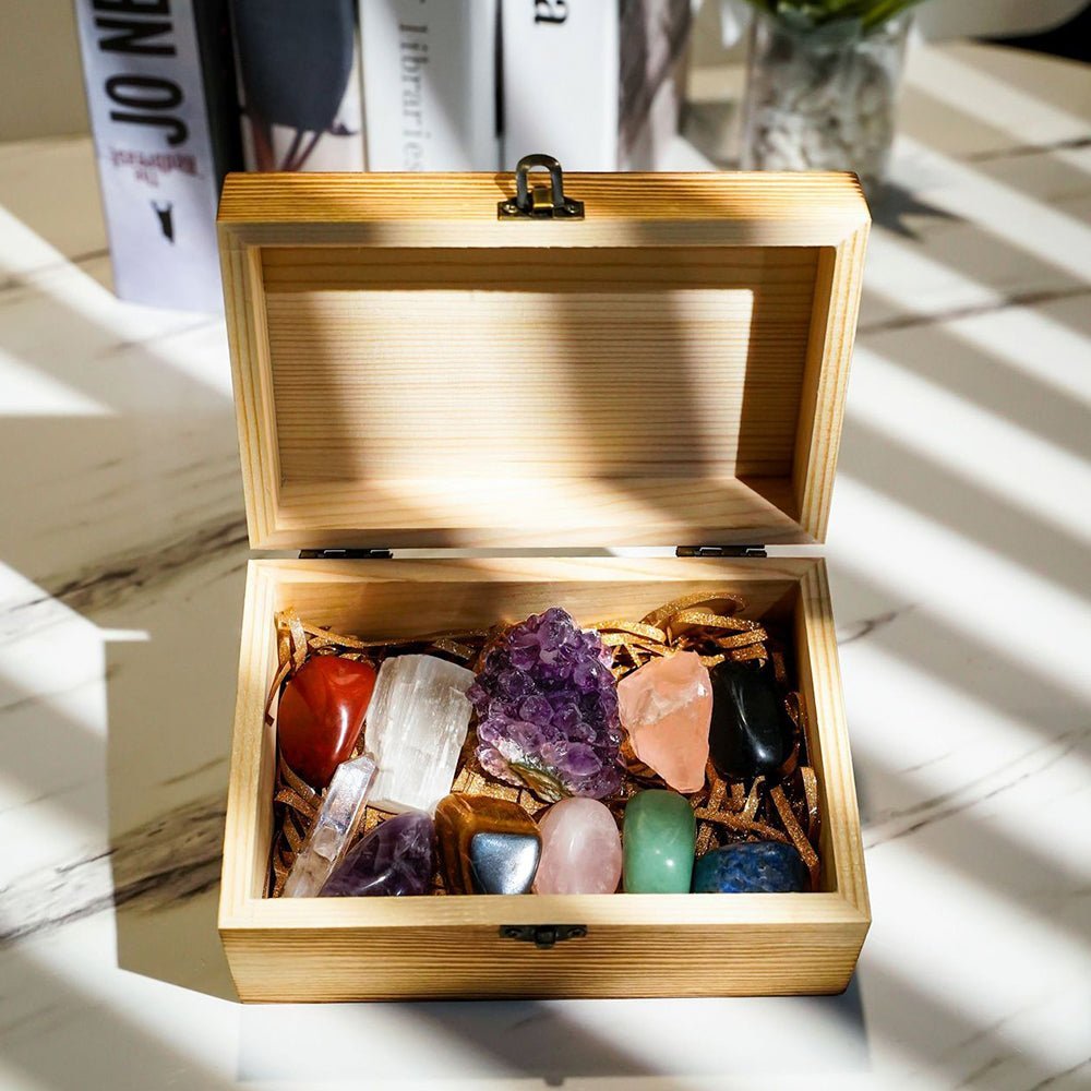 Kailash Way Natural Crystal Chakra Healing Positivity Box