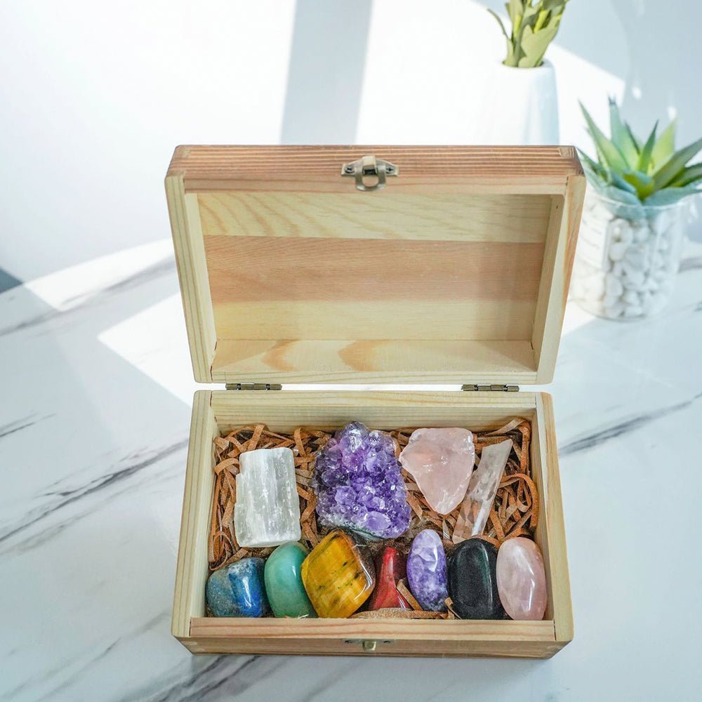 Kailash Way Natural Crystal Chakra Healing Positivity Box