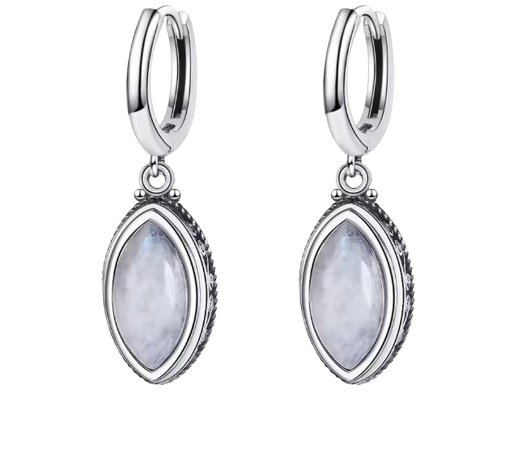 Kailash Way Sterling Silver Moonstone Calm Intuition Earrings