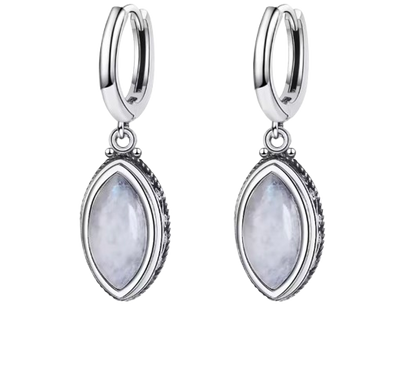 Kailash Way Sterling Silver Moonstone Calm Intuition Earrings