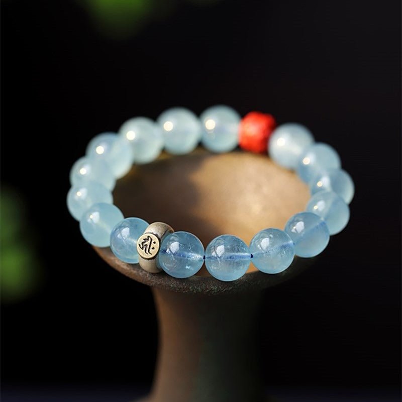 Kailash Way Aquamarine Buddha Protection Travel Bracelet