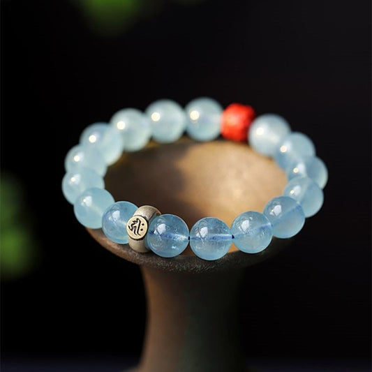 Kailash Way Aquamarine Buddha Protection Travel Bracelet