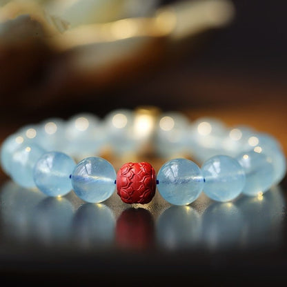 Kailash Way Aquamarine Buddha Protection Travel Bracelet