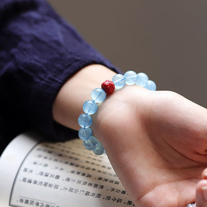 Kailash Way Aquamarine Buddha Protection Travel Bracelet