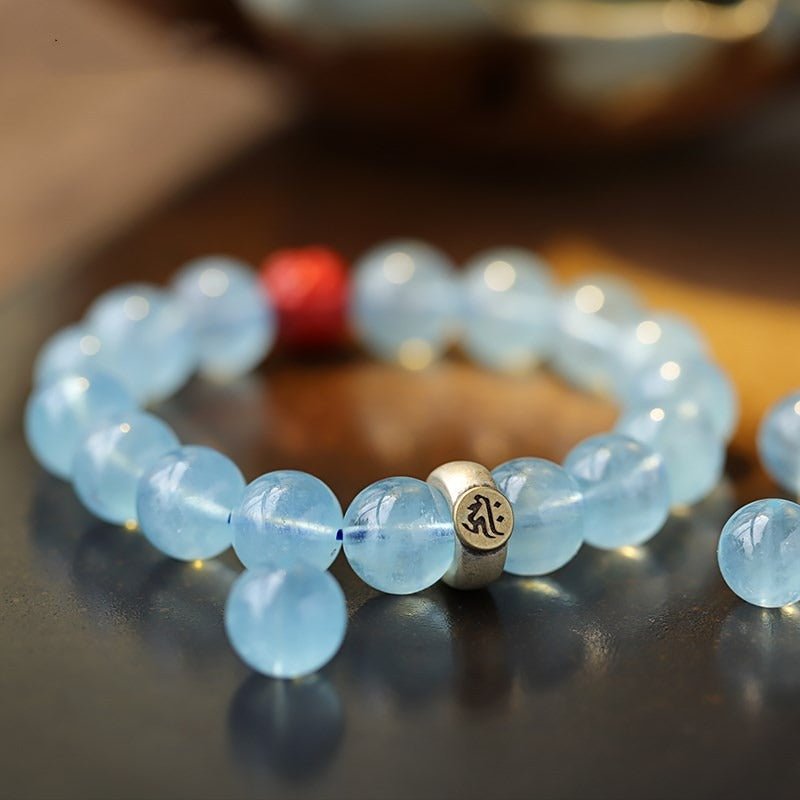 Kailash Way Aquamarine Buddha Protection Travel Bracelet