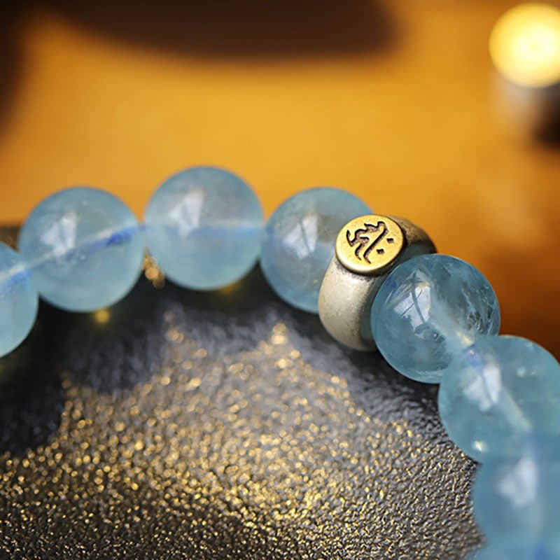 Kailash Way Aquamarine Buddha Protection Travel Bracelet