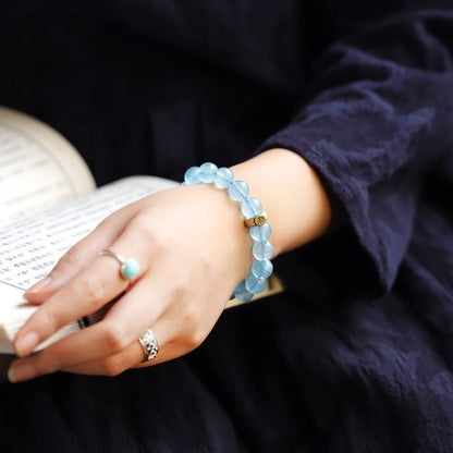 Kailash Way Aquamarine Buddha Protection Travel Bracelet