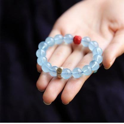 Kailash Way Aquamarine Buddha Protection Travel Bracelet