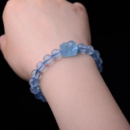 Kailash Way Aquamarine Pixiu Prosperity Harmony Bracelet