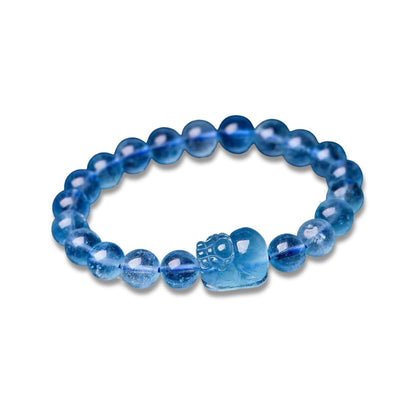 Kailash Way Aquamarine Pixiu Prosperity Harmony Bracelet