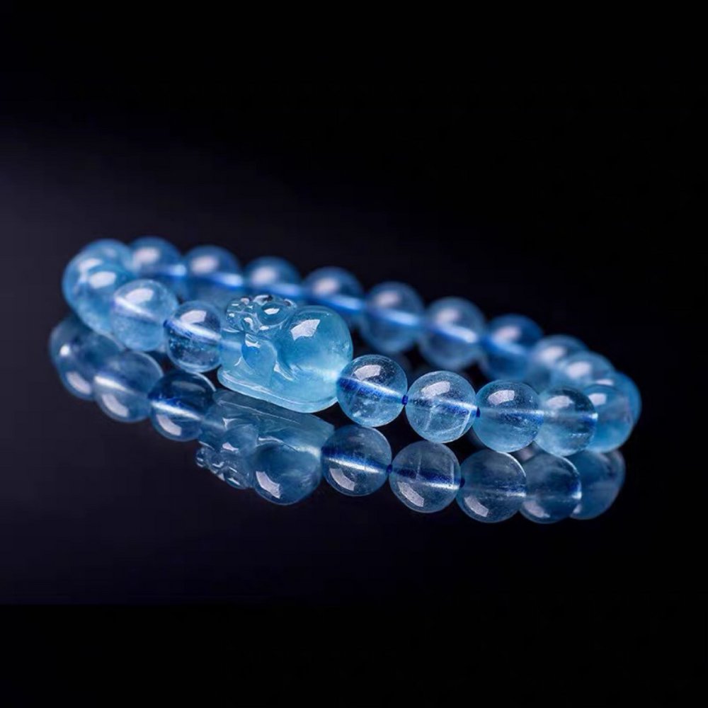 Kailash Way Aquamarine Pixiu Prosperity Harmony Bracelet