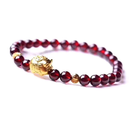 Kailash Way Garnet Lucky Pig Prosperity Fortune Bracelet