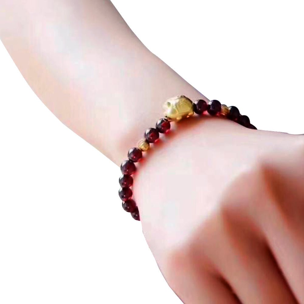 Kailash Way Garnet Lucky Pig Prosperity Fortune Bracelet