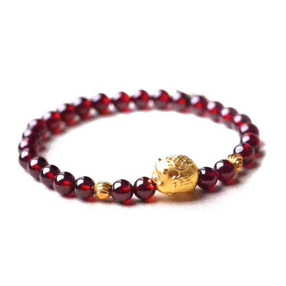 Kailash Way Garnet Lucky Pig Prosperity Fortune Bracelet
