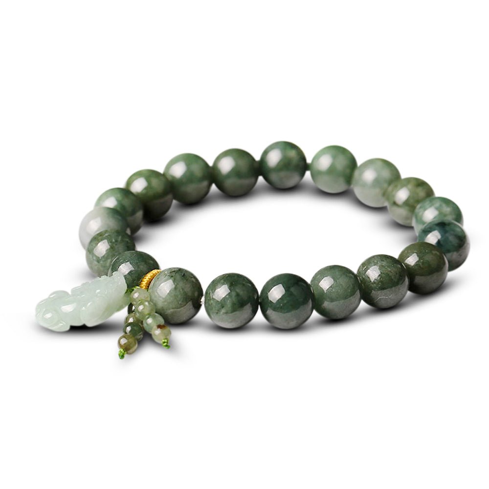 Kailash Way Green Jade Pixiu Wealth Abundance Bracelet