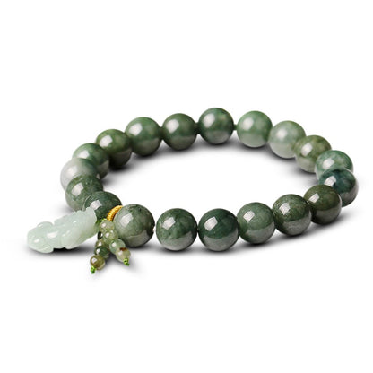 Kailash Way Green Jade Pixiu Wealth Abundance Bracelet