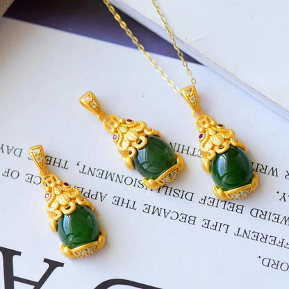 Kailash Way Jade Pixiu Abundance Wealth Necklace