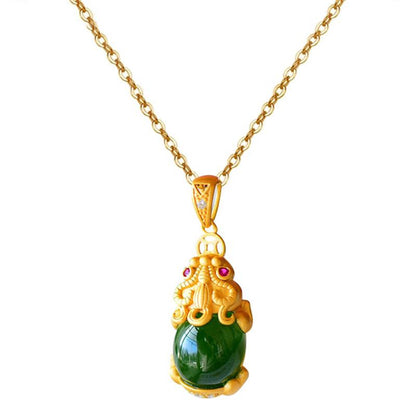 Kailash Way Jade Pixiu Abundance Wealth Necklace