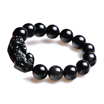 Kailash Way Obsidian Pixiu Wealth Protection Charm Bracelet