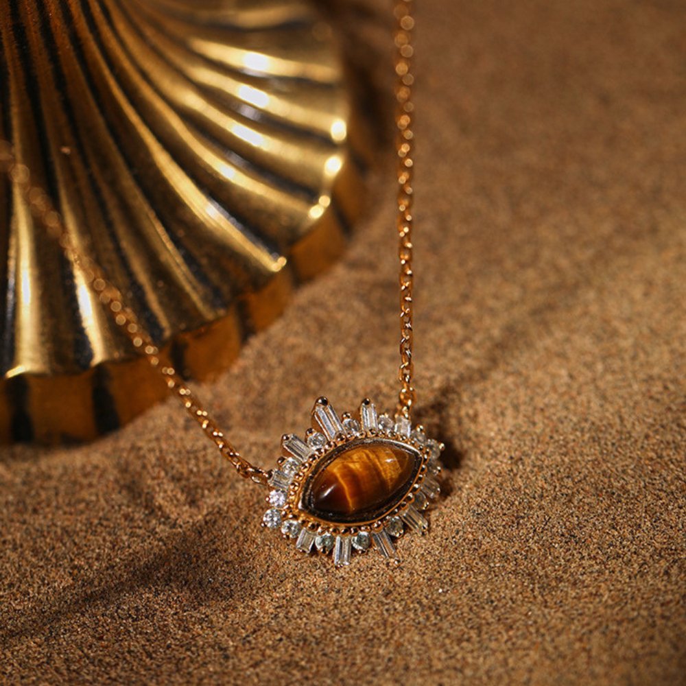 Kailash Way Tiger’s Eye Protection Inner-Strength Necklace