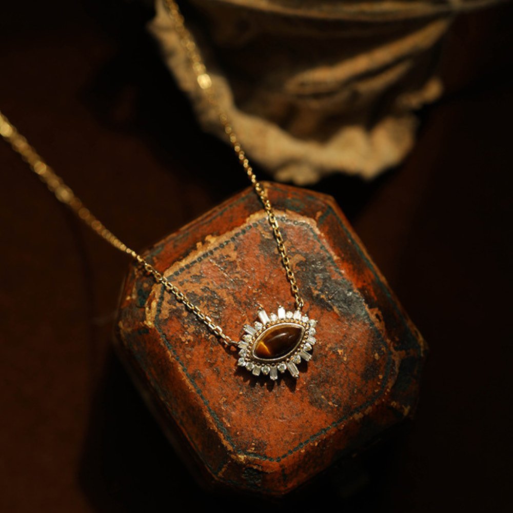 Kailash Way Tiger’s Eye Protection Inner-Strength Necklace