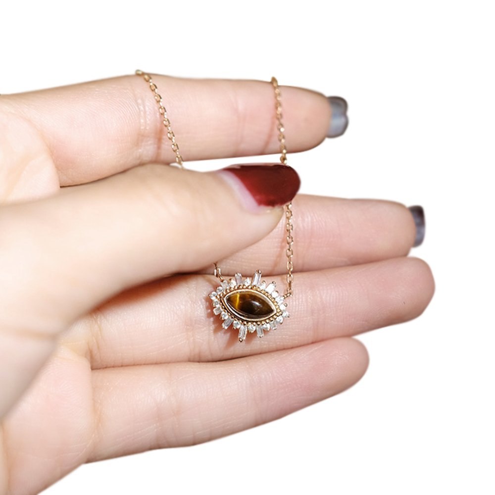 Kailash Way Tiger’s Eye Protection Inner-Strength Necklace