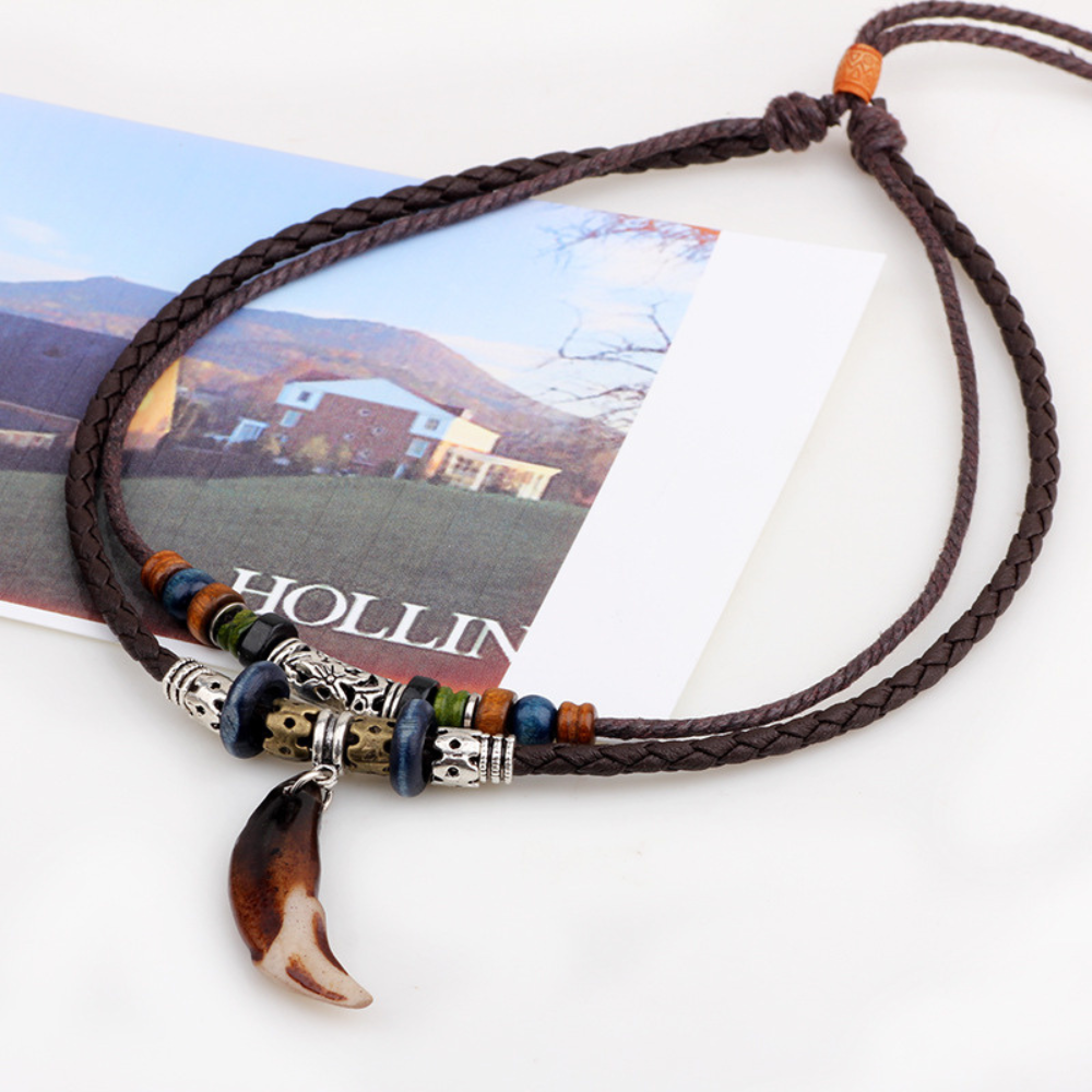 Kailash Way Zinc Alloy Wolf Tooth Protection Energy Necklace
