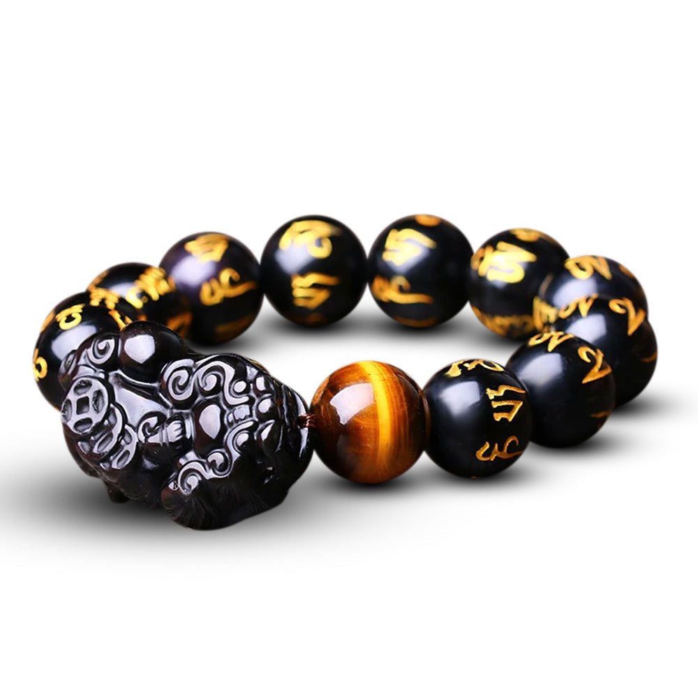 Kailash Way Obsidian Pixiu Wealth Protection Bracelet