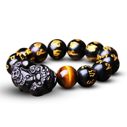 Kailash Way Obsidian Pixiu Wealth Protection Bracelet