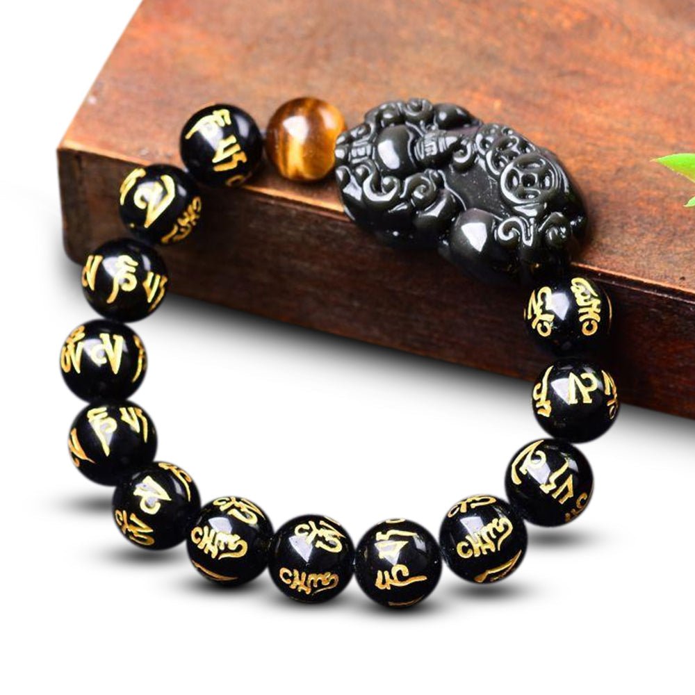 Kailash Way Obsidian Pixiu Wealth Protection Bracelet