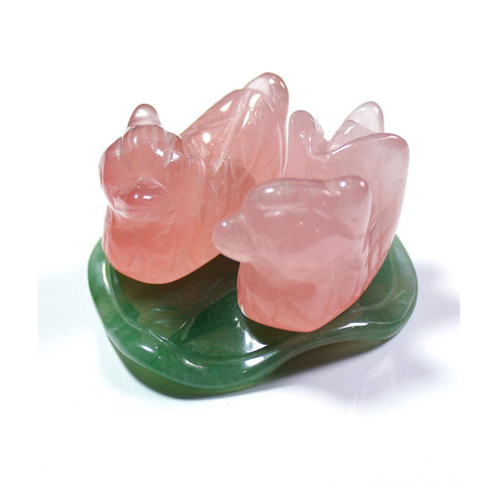 Kailash Way Pink Quartz Mandarin Ducks Eternal Love Ornament