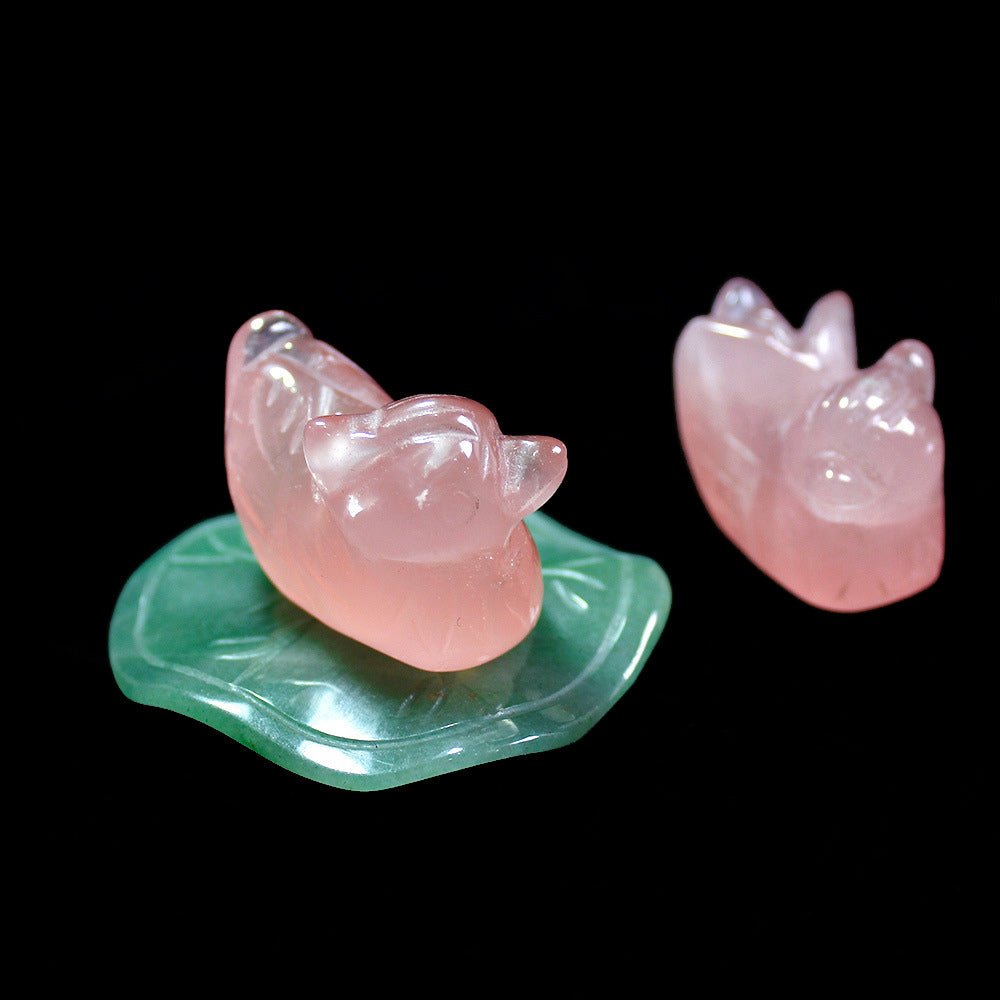 Kailash Way Pink Quartz Mandarin Ducks Eternal Love Ornament