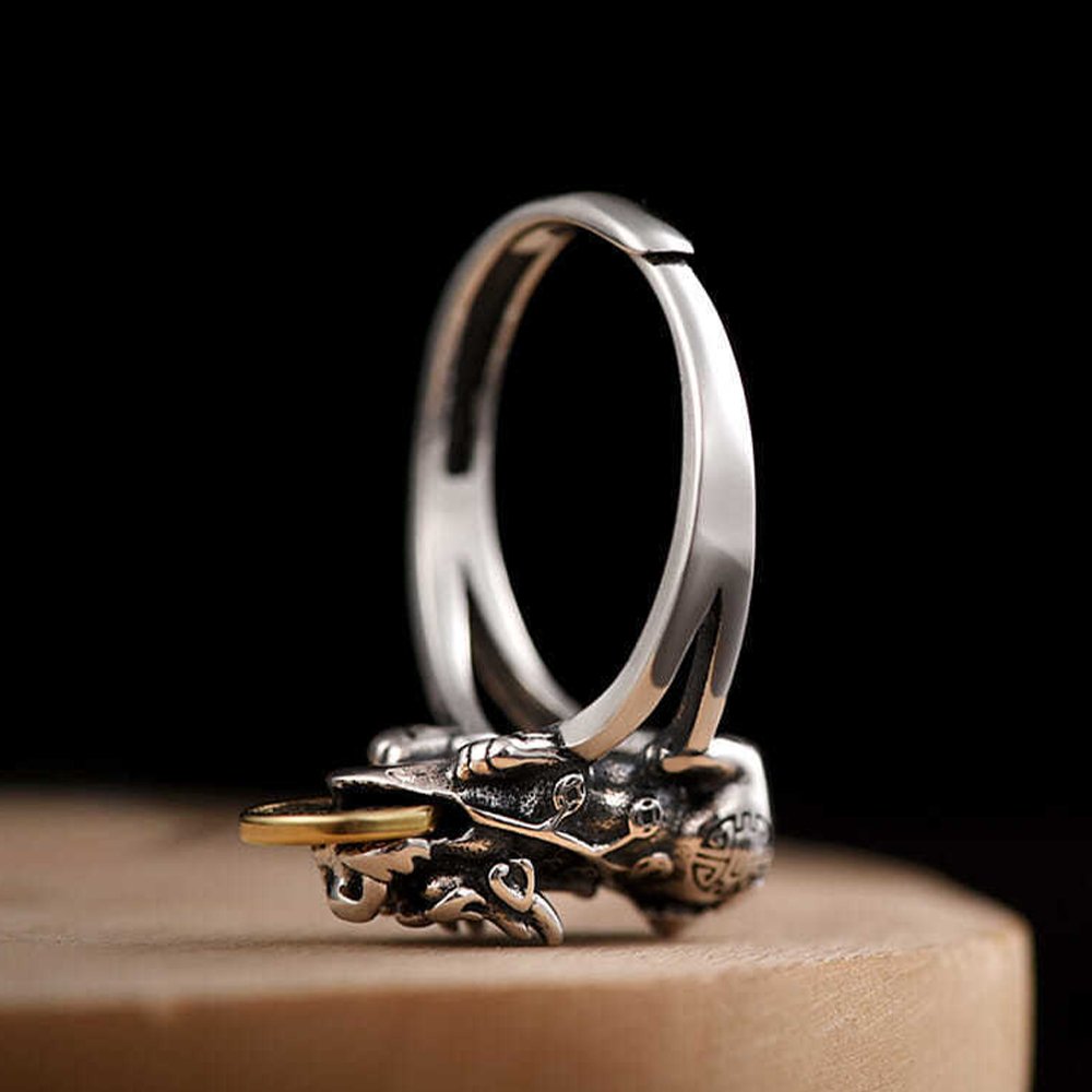 Kailash Way Silver Pixiu Prosperity Wealth Fortune Ring