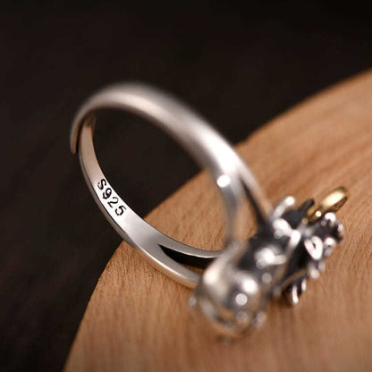 Kailash Way Silver Pixiu Prosperity Wealth Fortune Ring