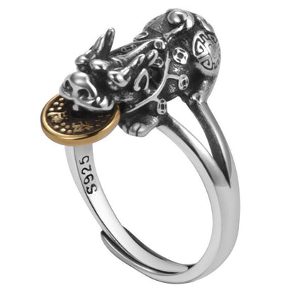 Kailash Way Silver Pixiu Prosperity Wealth Fortune Ring