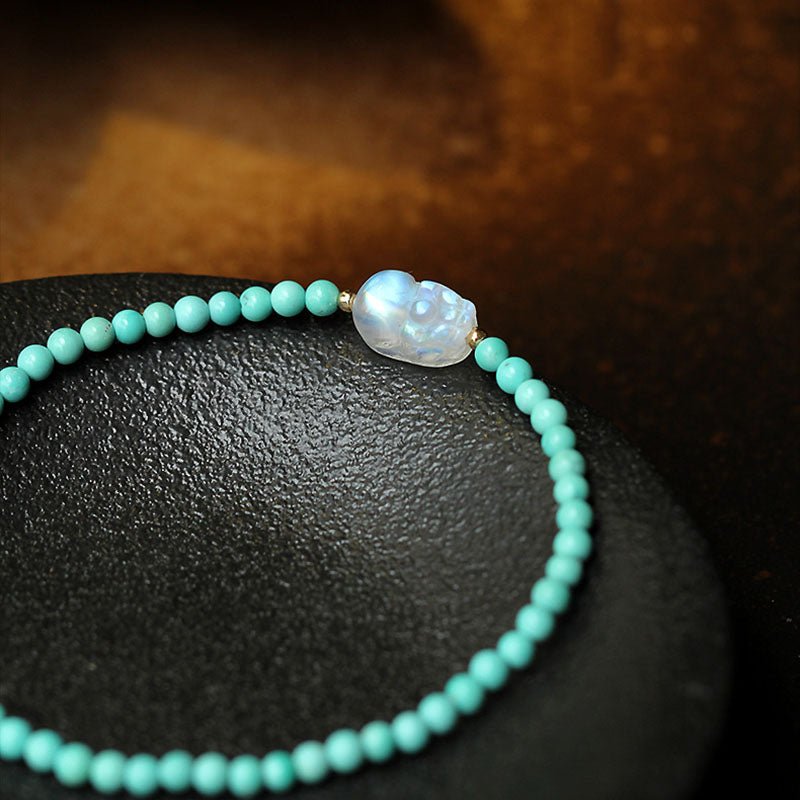 Kailash Way Moonstone Turquoise Pixiu Wealth Protection Bracelet