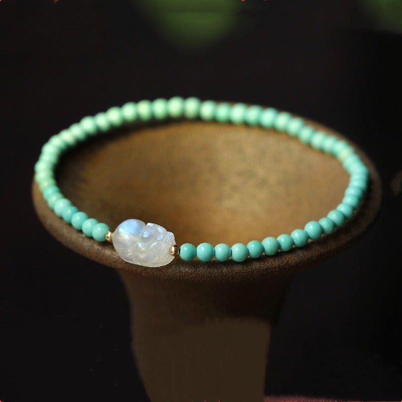 Kailash Way Moonstone Turquoise Pixiu Wealth Protection Bracelet