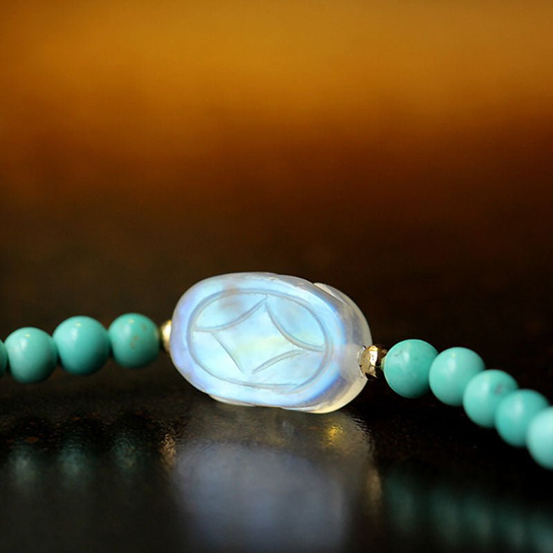 Kailash Way Moonstone Turquoise Pixiu Wealth Protection Bracelet