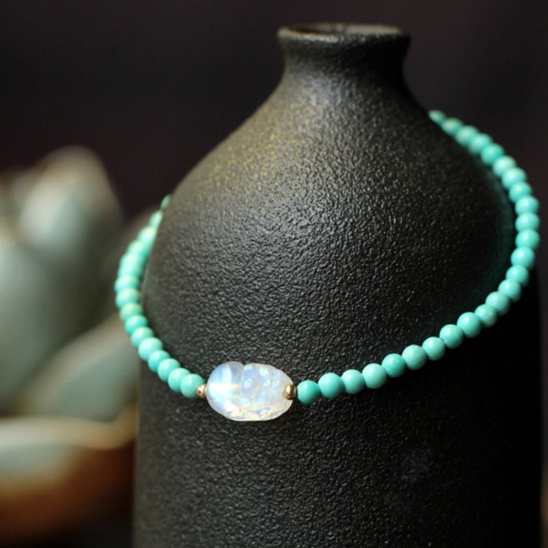 Kailash Way Moonstone Turquoise Pixiu Wealth Protection Bracelet