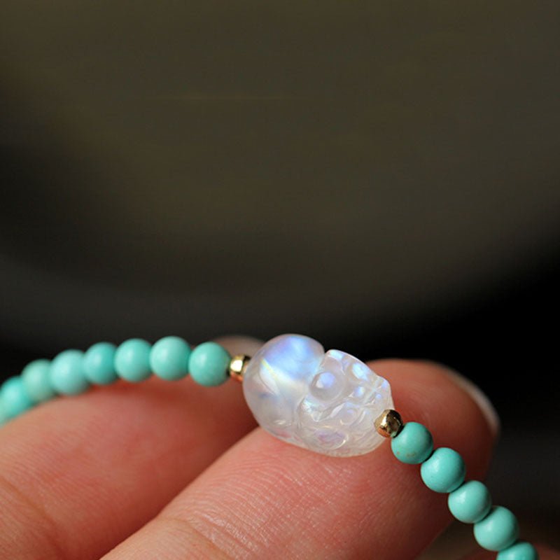 Kailash Way Moonstone Turquoise Pixiu Wealth Protection Bracelet