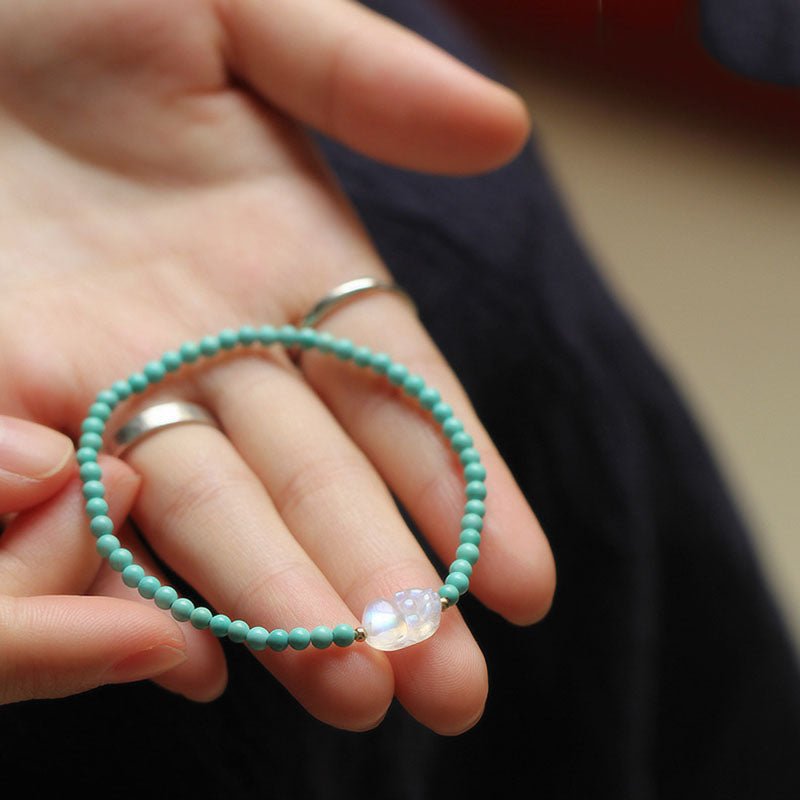 Kailash Way Moonstone Turquoise Pixiu Wealth Protection Bracelet