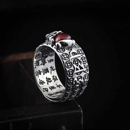 Kailash Way Garnet Pixiu Luck Protection Ring